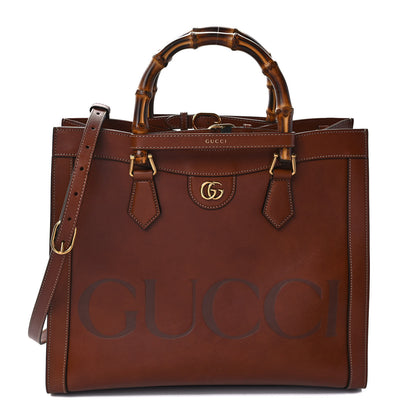 Gucci Charisma Calfskin Gucci Embossed Medium Diana Tote Bag Peanut Brown 1 of 9