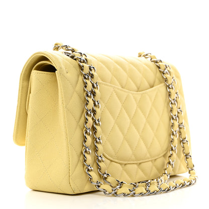 Chanel Caviar Quilted Medium Double Flap Light Yellow 2 of 10