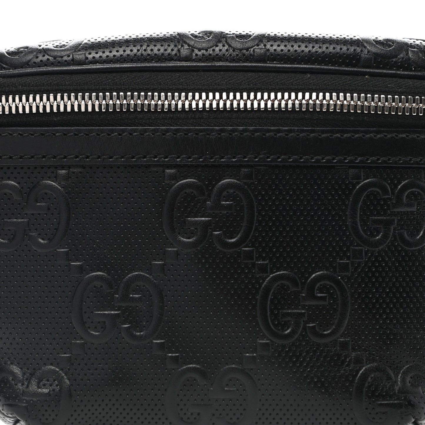 Calfskin GG Tennis Embossed Belt Bag Black
