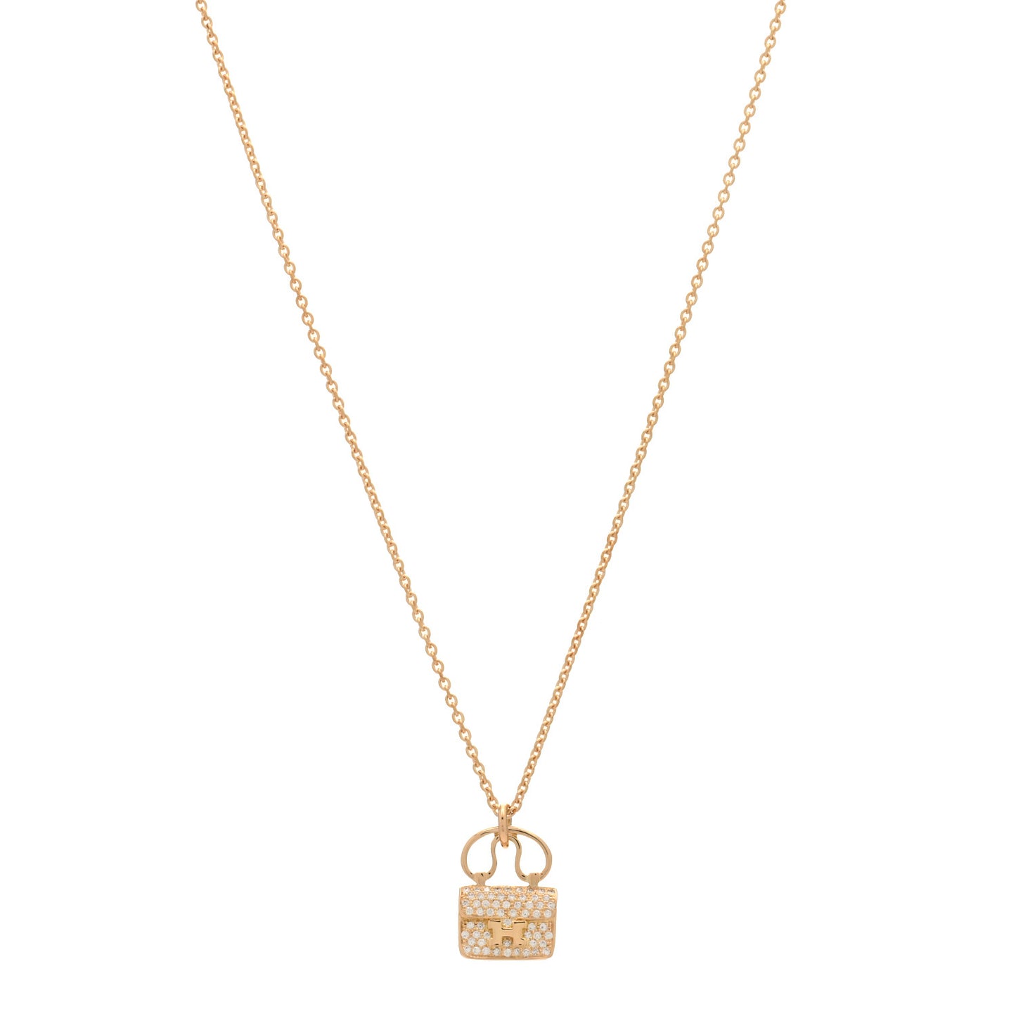 18K Rose Gold Diamond Constance Amulette Pendant Necklace