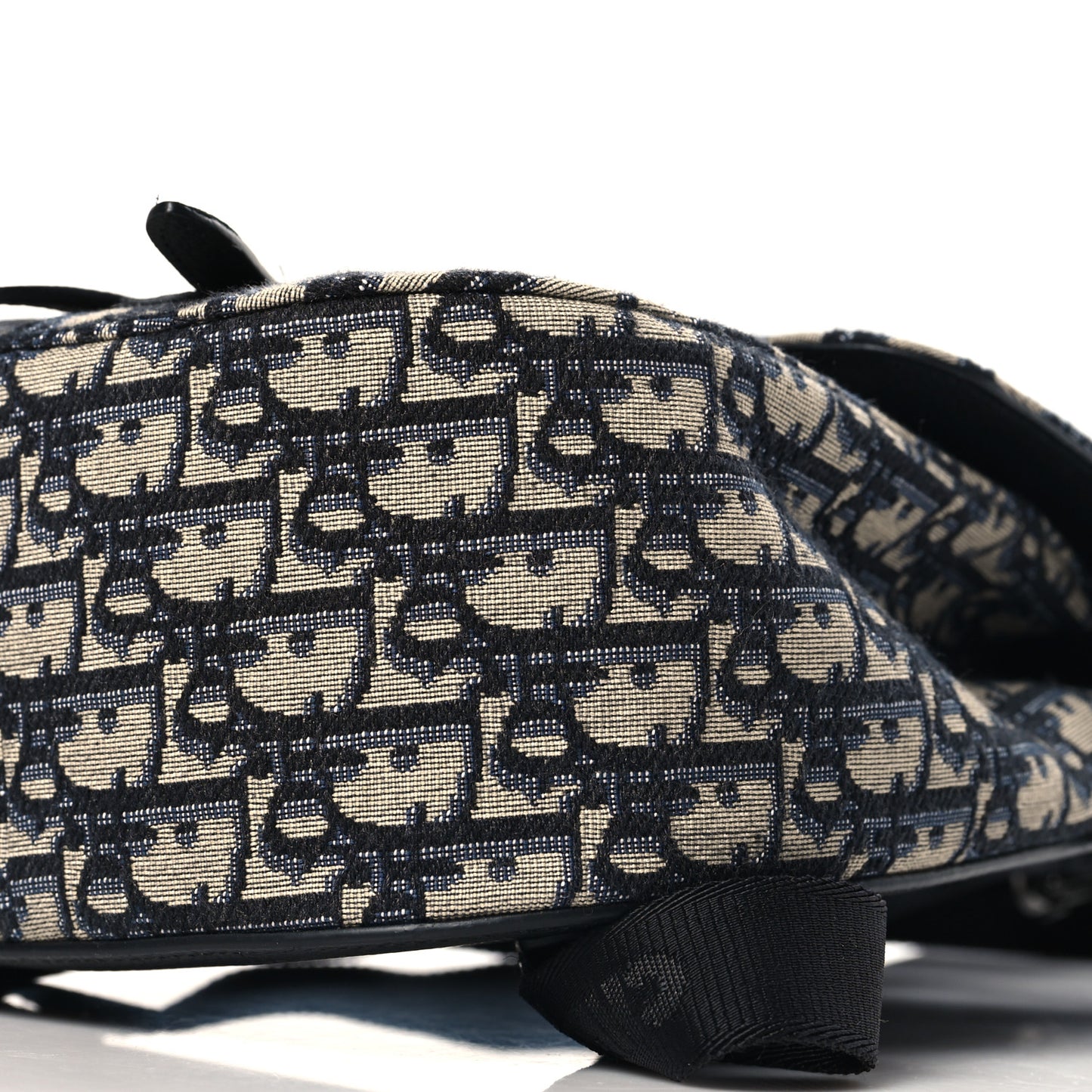 Grained Calfskin Oblique Mini Gallop Sling Bag Blue Black