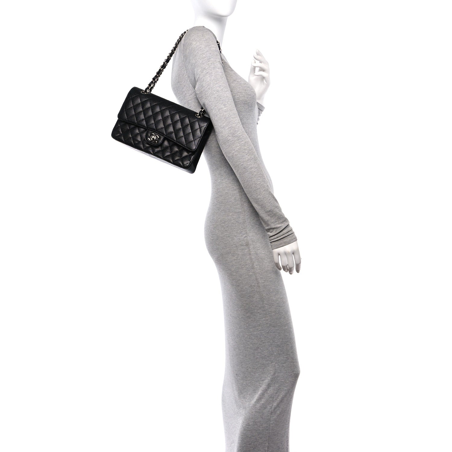 Chanel Caviar Quilted Medium Double Flap Black 2 of 11