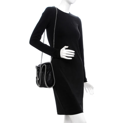 Stella McCartney Shaggy Deer Mini Falabella Fold Over Tote Black 2 of 7
