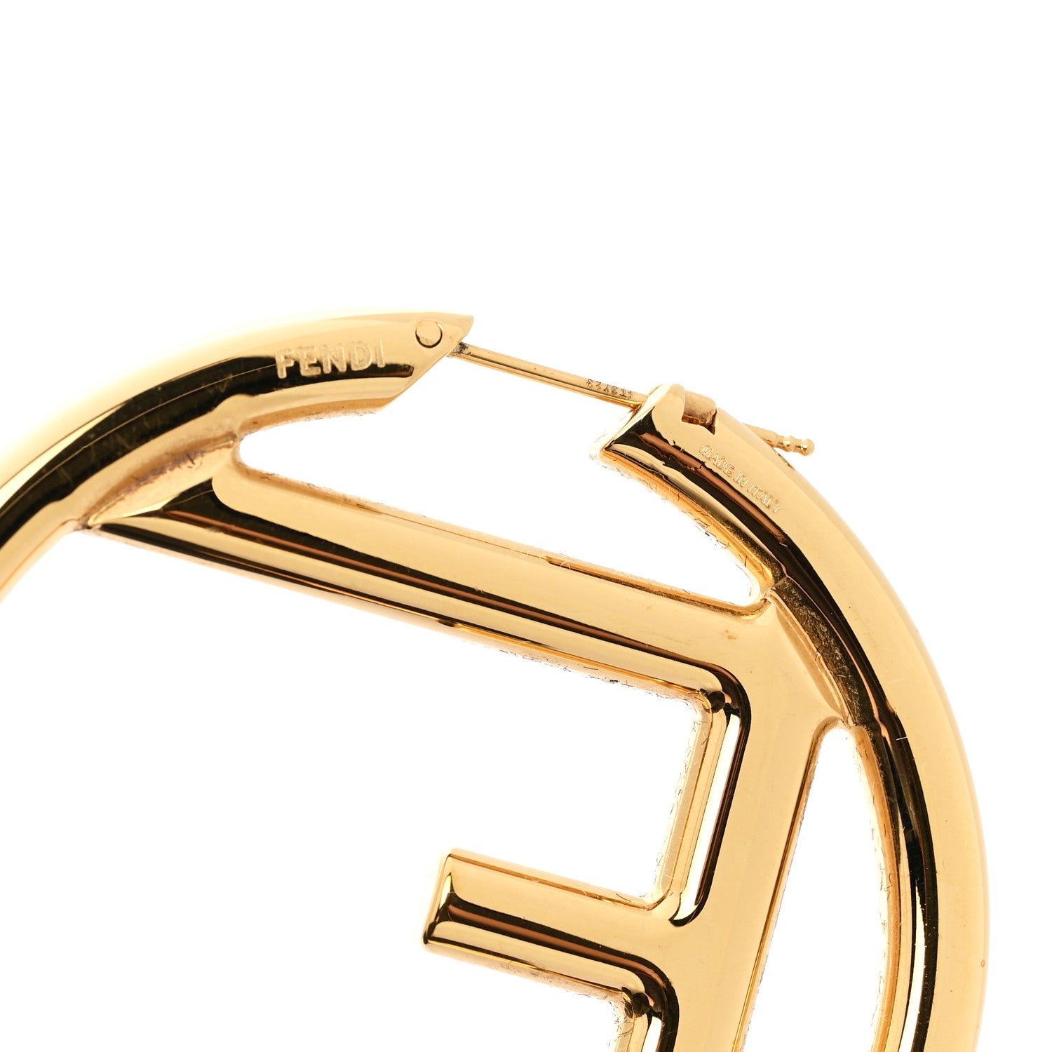 Fendi Metal FF Hoop Earrings Gold Silver 5 of 6