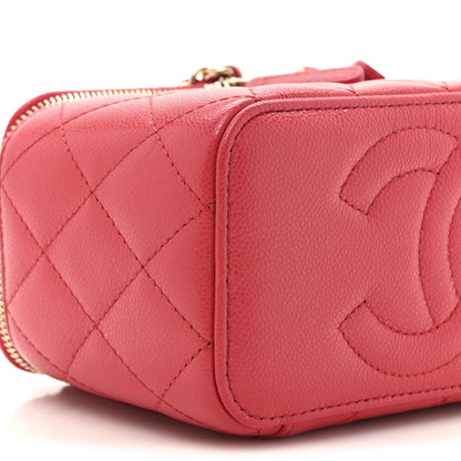 Chanel Caviar Quilted Small Vanity Case With Chain Red 11 of 11