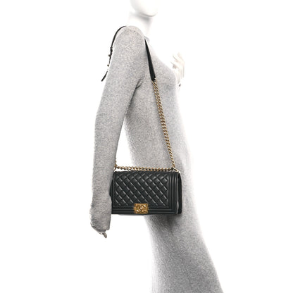 Chanel Lambskin Quilted Medium Boy Flap Black 2 of 10