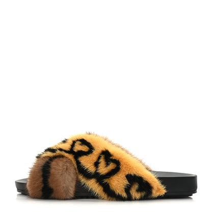 Fendi Mink Fur Open Your Heart Sandals 39 Multicolor 1 of 7