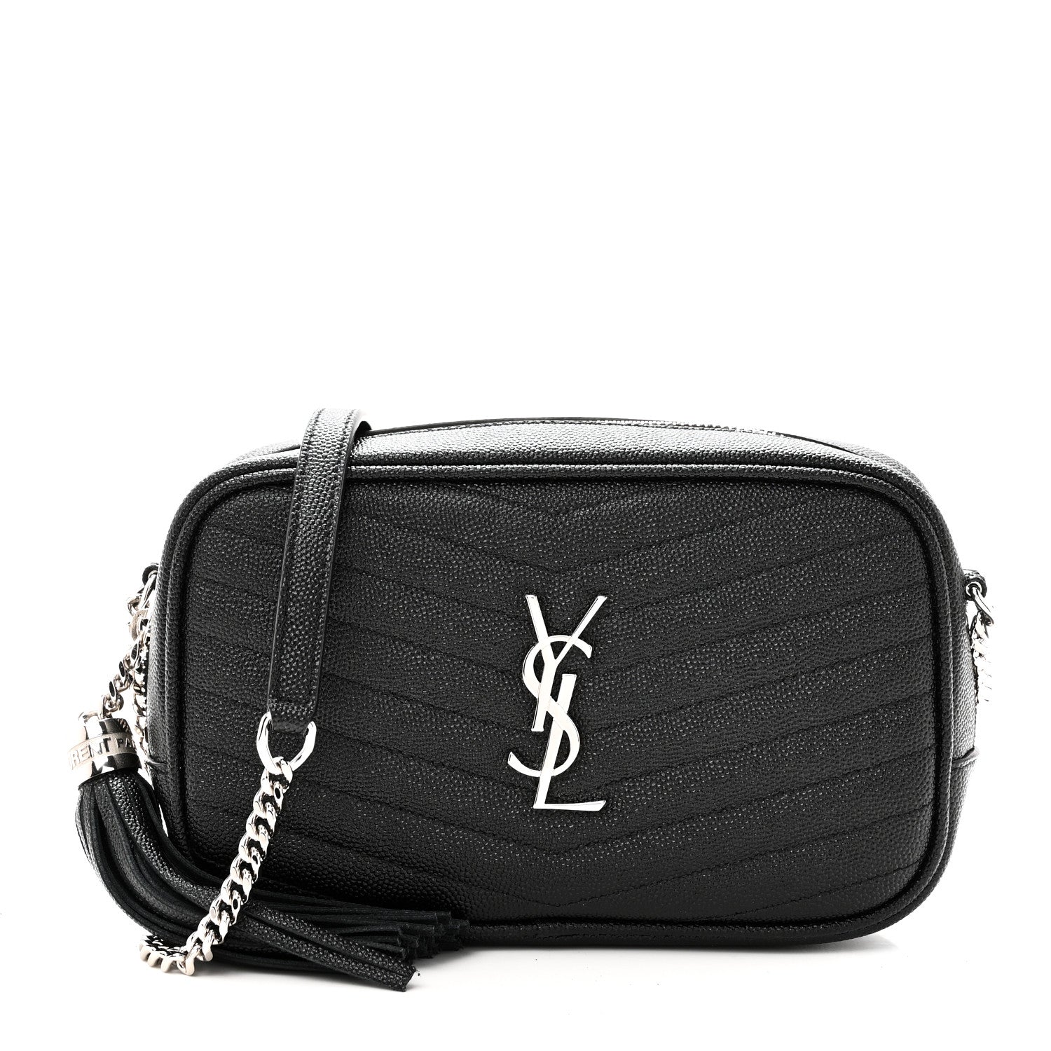 Saint Laurent Grain De Poudre Matelasse Monogram Mini Lou Camera Bag Black 1 of 11