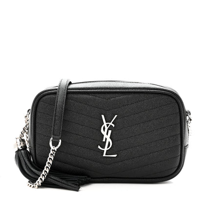 Saint Laurent Grain De Poudre Matelasse Monogram Mini Lou Camera Bag Black 1 of 11