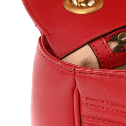 Gucci Calfskin Matelasse Small GG Marmont Shoulder Bag Hibiscus Red 13 of 16