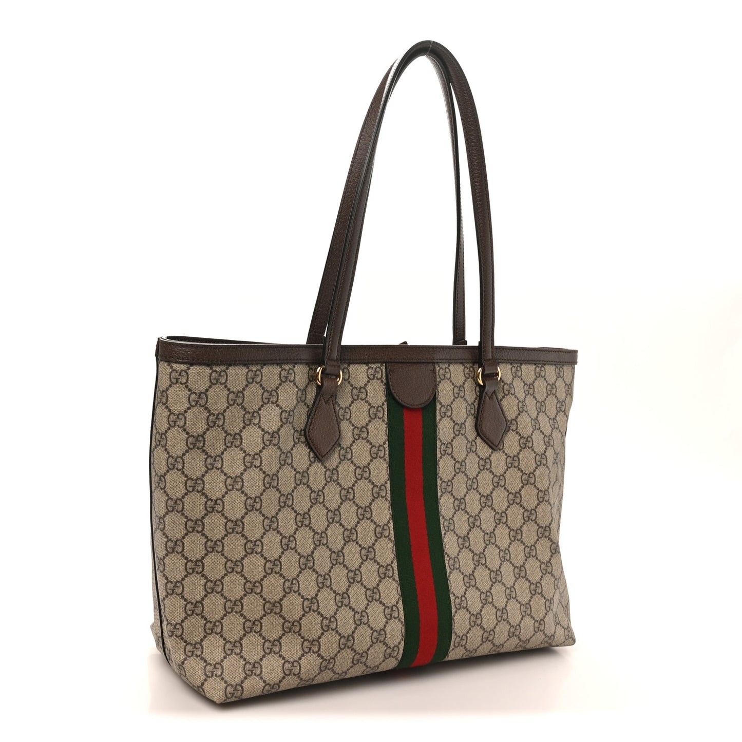 GG Supreme Monogram Medium Ophidia Shopping Tote Brown