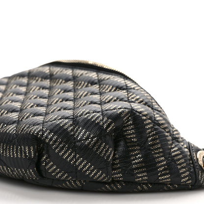 Chanel Metallic Caviar Quilted Waist Bag Black Gold 9 of 10