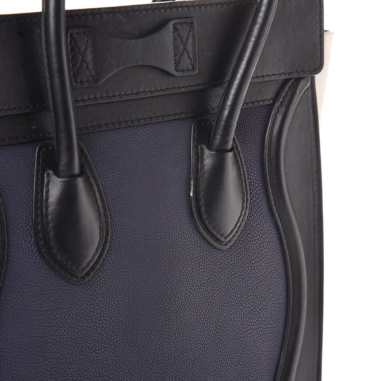 Celine Textured Calfskin Micro Tri-Color Luggage Navy Blue 9 of 10