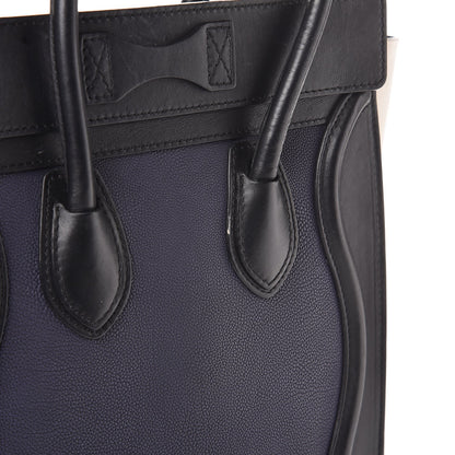 Celine Textured Calfskin Micro Tri-Color Luggage Navy Blue 9 of 10