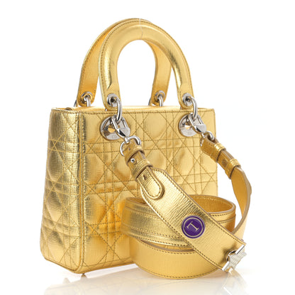 Christian Dior Metallic Grained Calfskin Cannage Small Lucky Badges My Lady Dior Gold 3 of 11