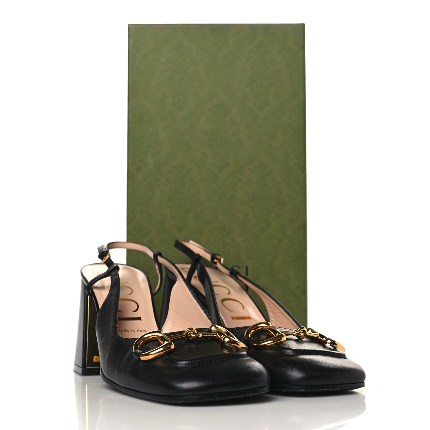 Malaga Kid Horsebit 75mm Slingback Pumps 40 Black