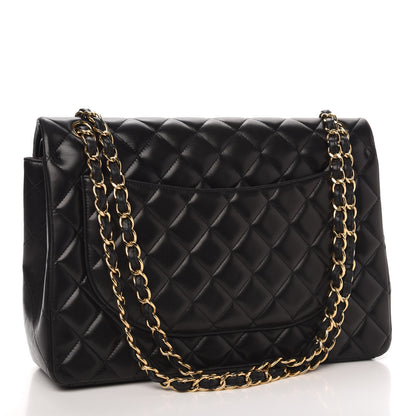 Chanel Lambskin Quilted Maxi Double Flap Black 3 of 12