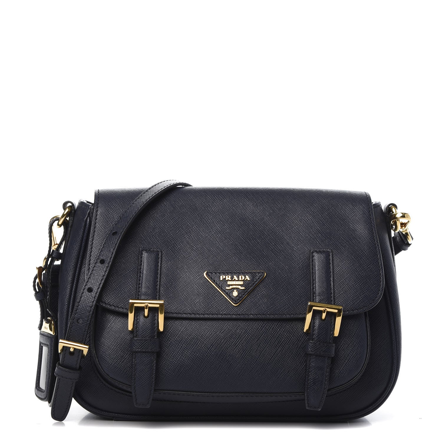 Prada Saffiano Lux Messenger Bag Baltico 1 of 16