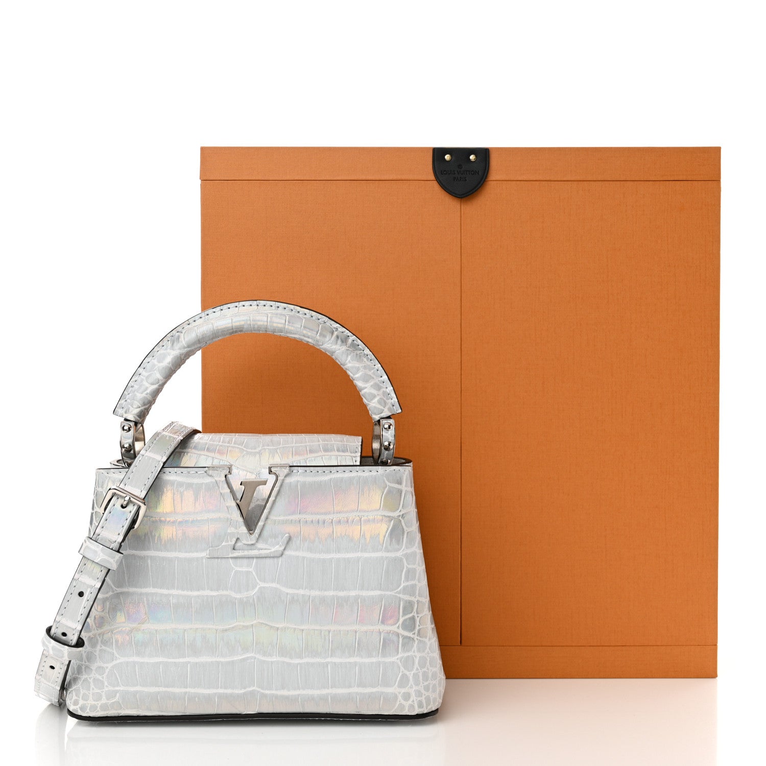 Louis Vuitton Alligator Mini Capucines Silver 10 of 10