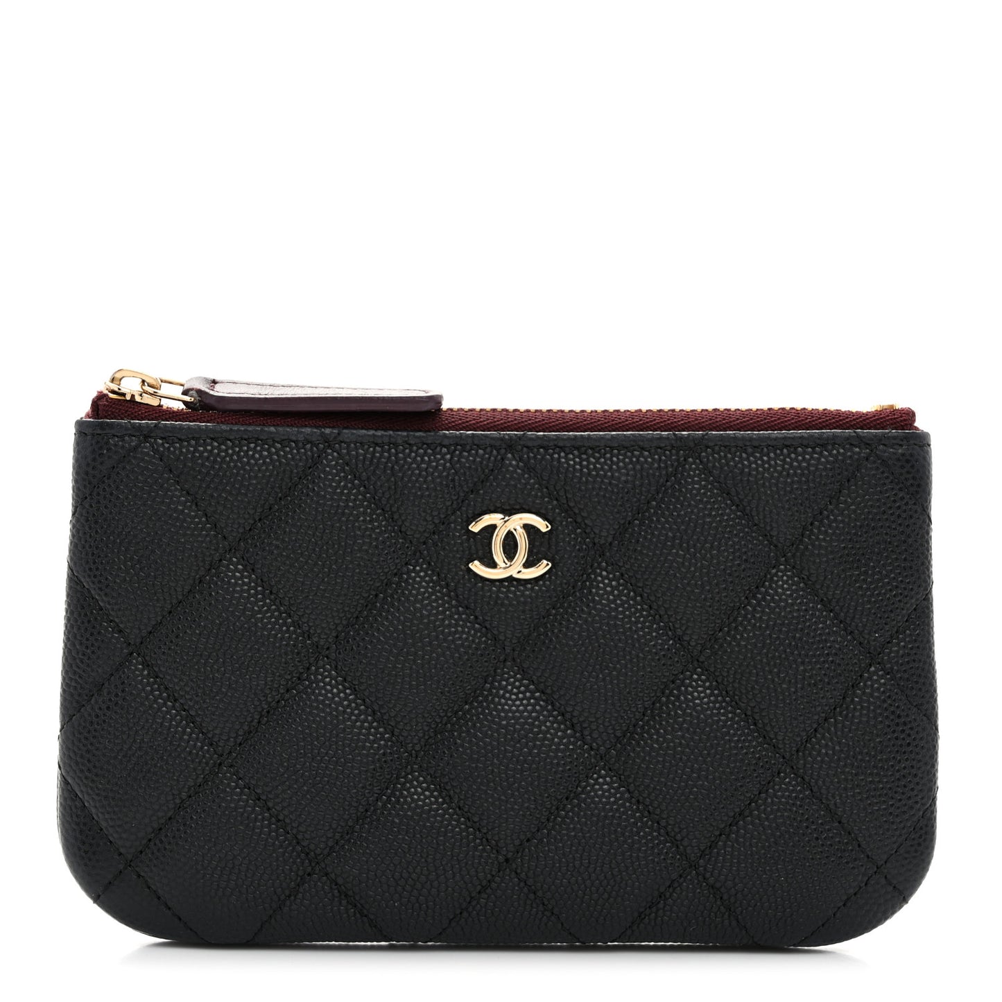Caviar Quilted Small Cosmetic Case Black
