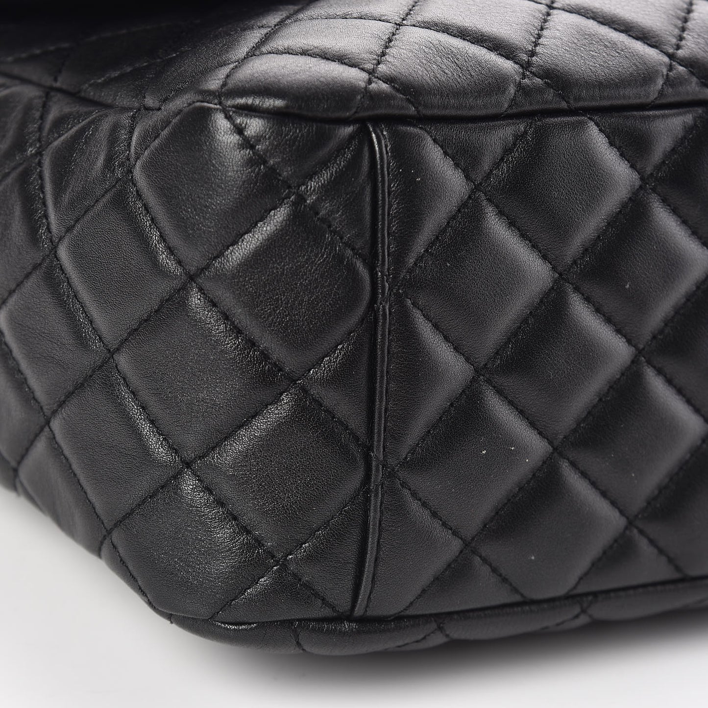 Metallized Calfskin Small XXL Travel Flap Bag Black