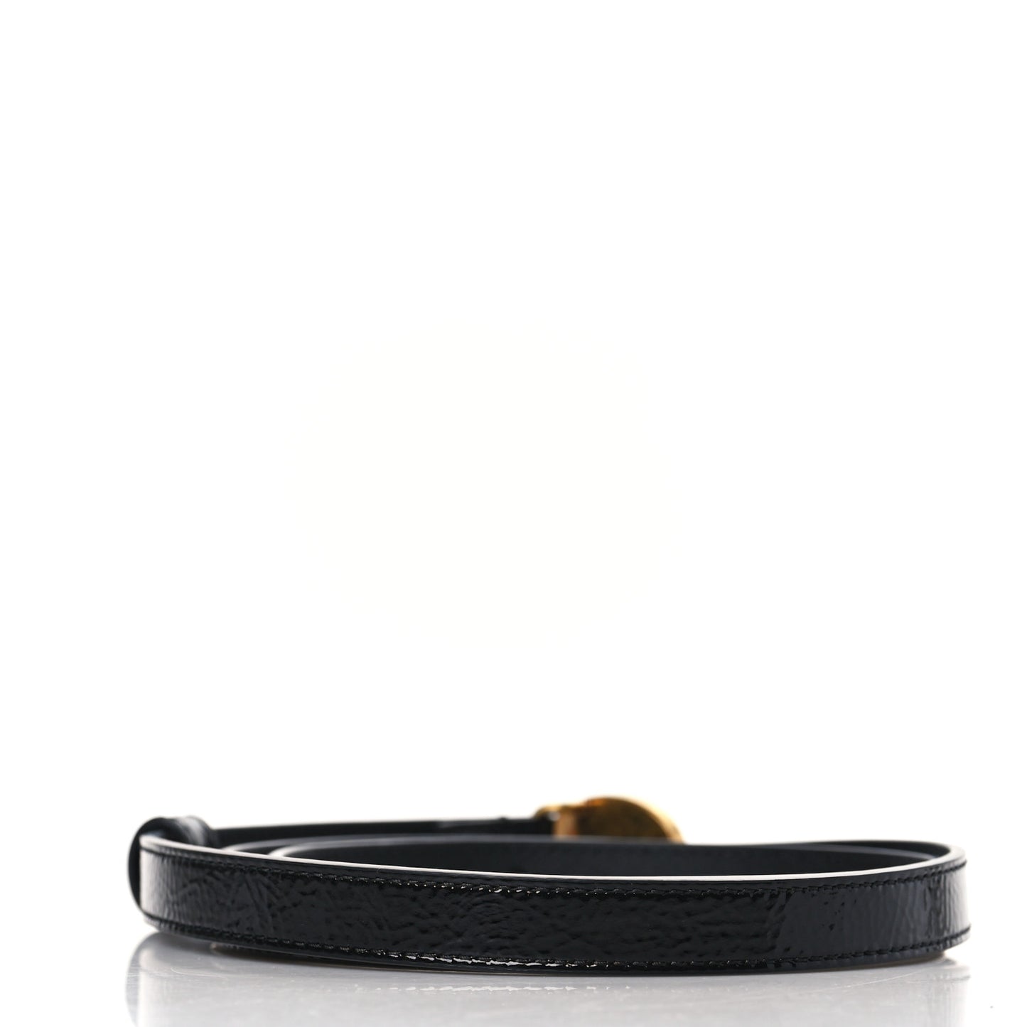Skipper Calfskin Enamel GG 15mm Belt 90 36 Black