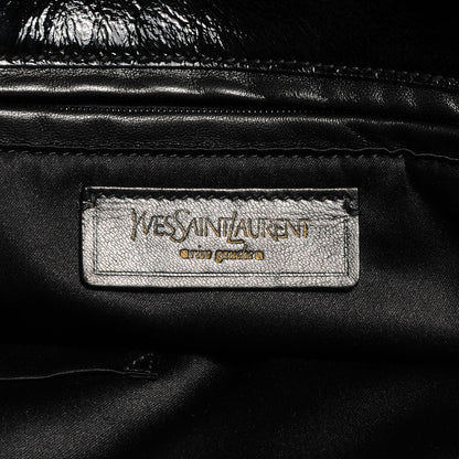 Saint Laurent Patent Crocodile Embossed Tribute Tote Black 6 of 9