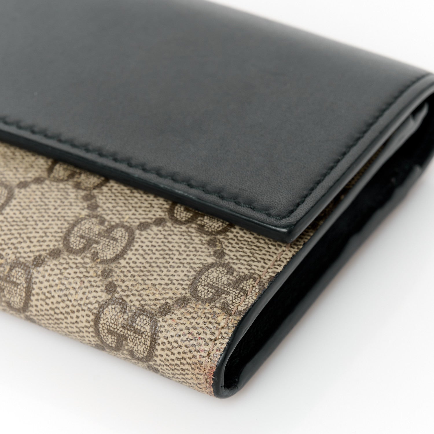 Gucci Calfskin GG Supreme Monogram Continental Wallet Black 10 of 11