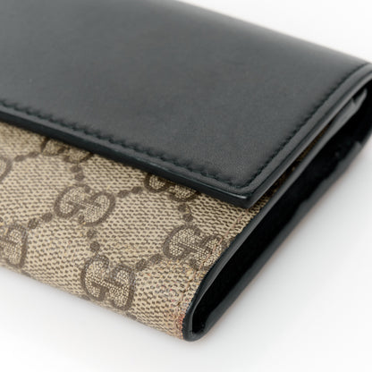 Gucci Calfskin GG Supreme Monogram Continental Wallet Black 10 of 11