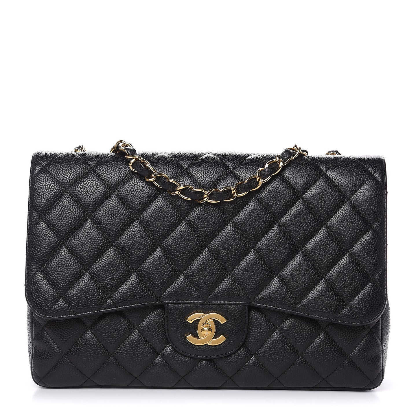 Caviar Quilted Jumbo Single Flap Black