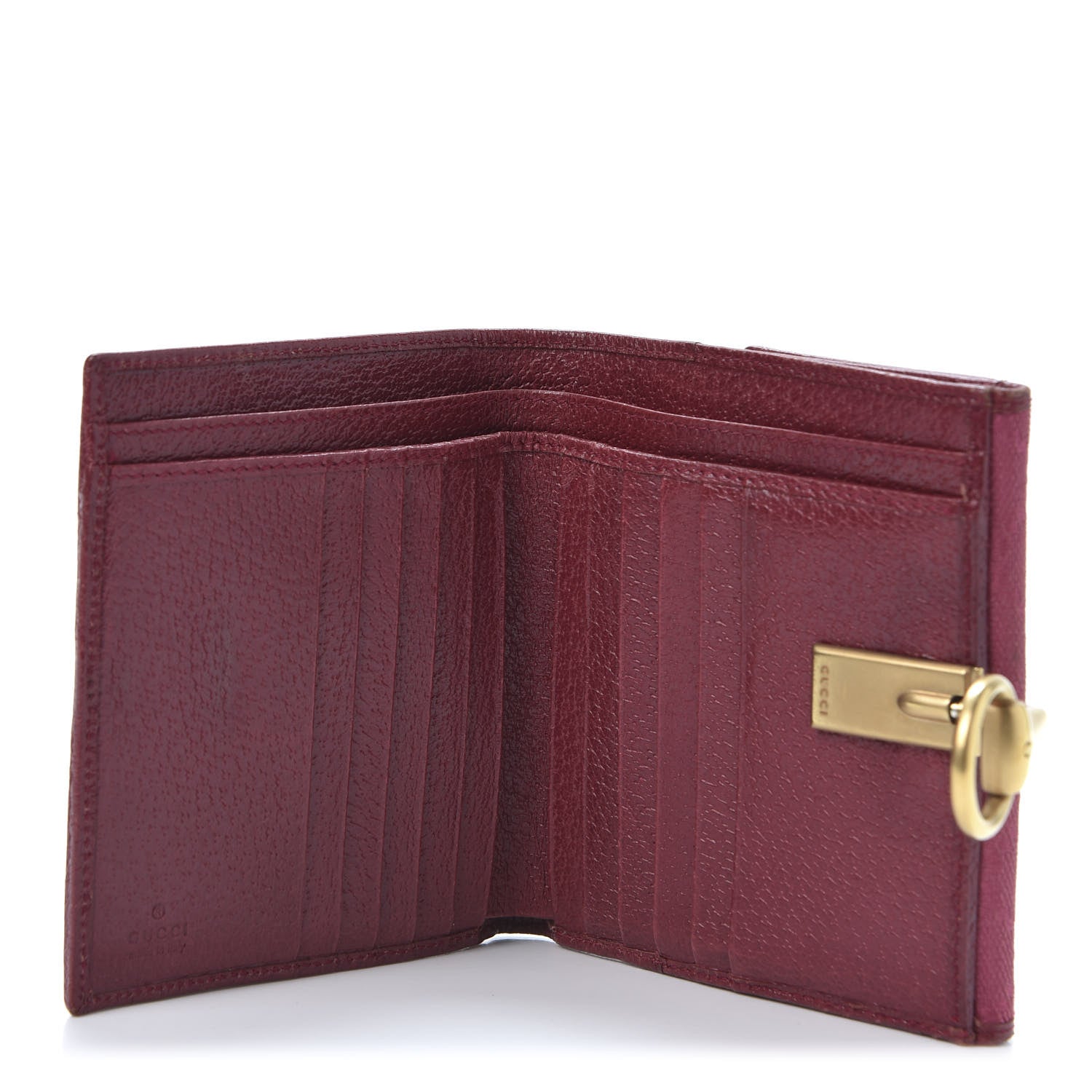 Gucci Monogram Horsebit Compact Wallet Bordeaux 4 of 8