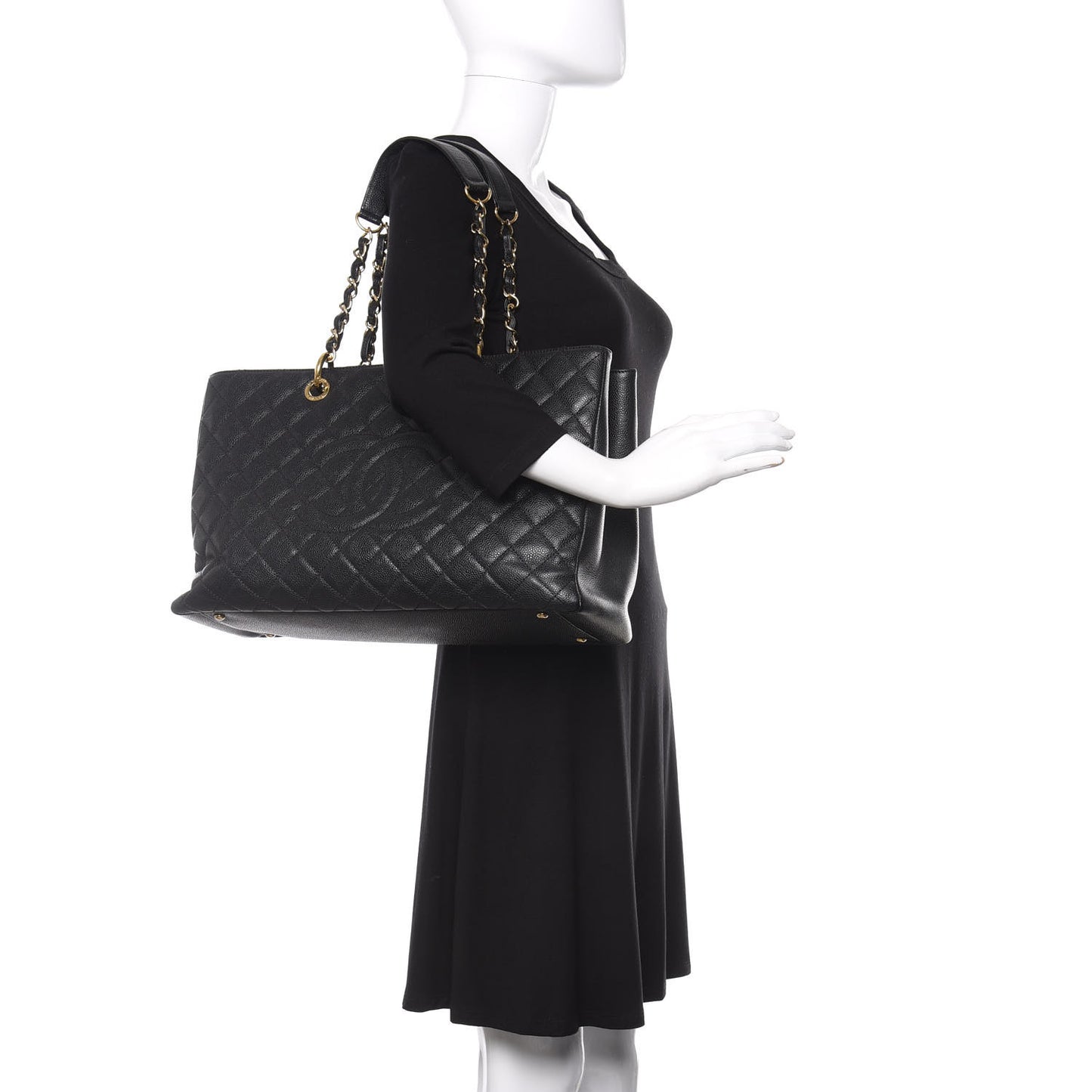 Caviar Quilted XL Grand Shopping Tote GST Black