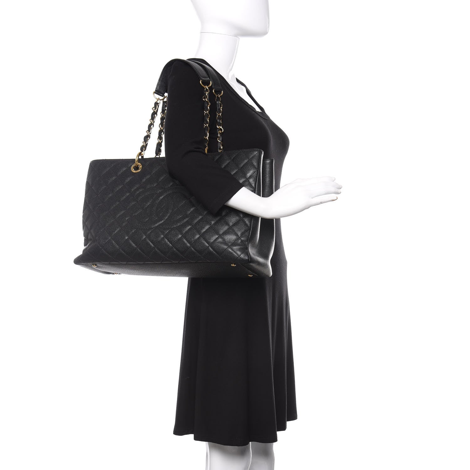 Chanel Caviar Quilted XL Grand Shopping Tote GST Black 2 of 14