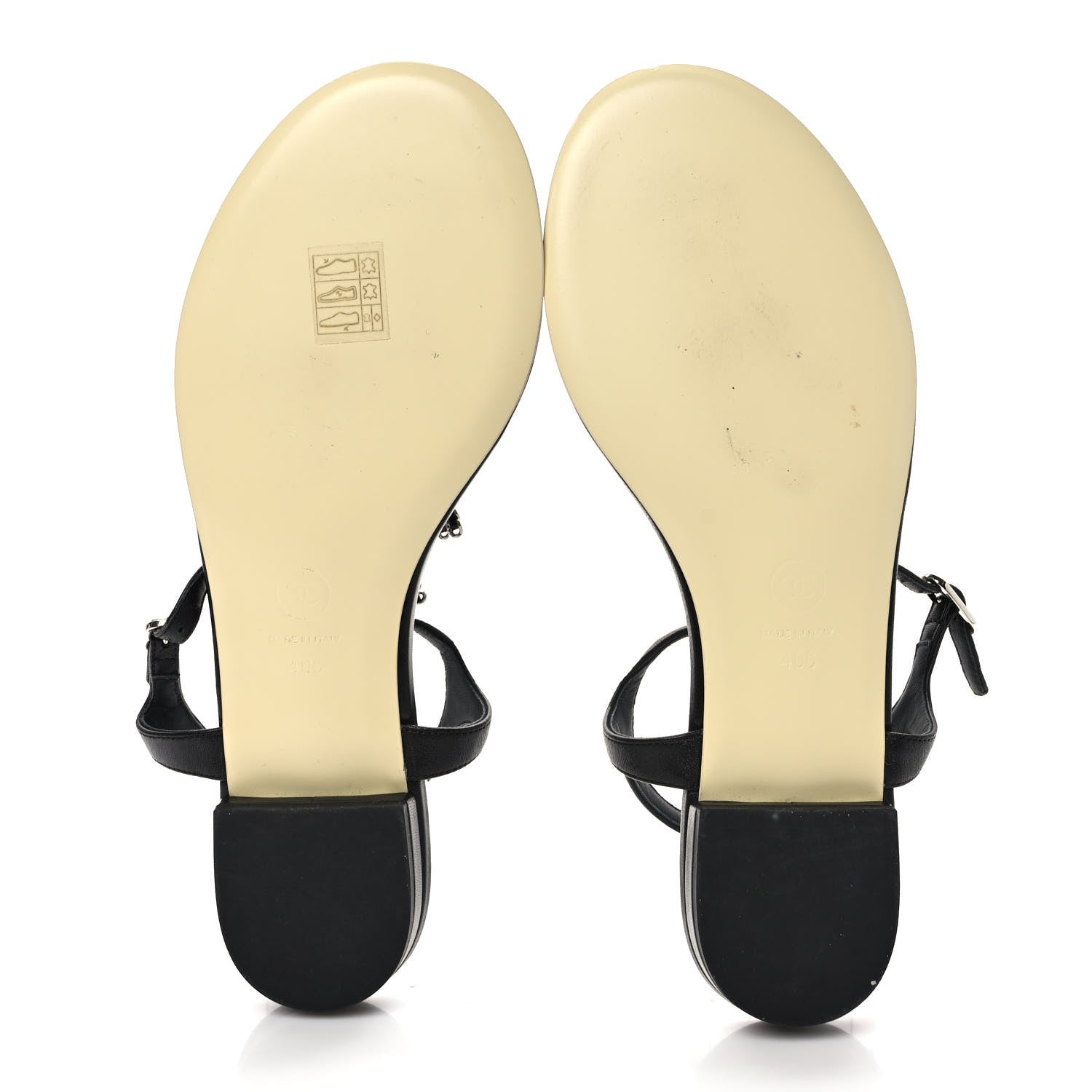 Chanel Lambskin CC Chain Thong Sandals 40 Black 5 of 8