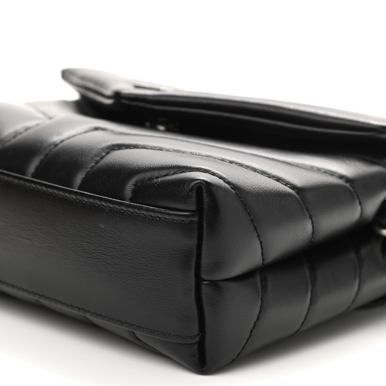 Saint Laurent Calfskin Y Quilted Monogram Toy Loulou Crossbody Bag Black 11 of 12