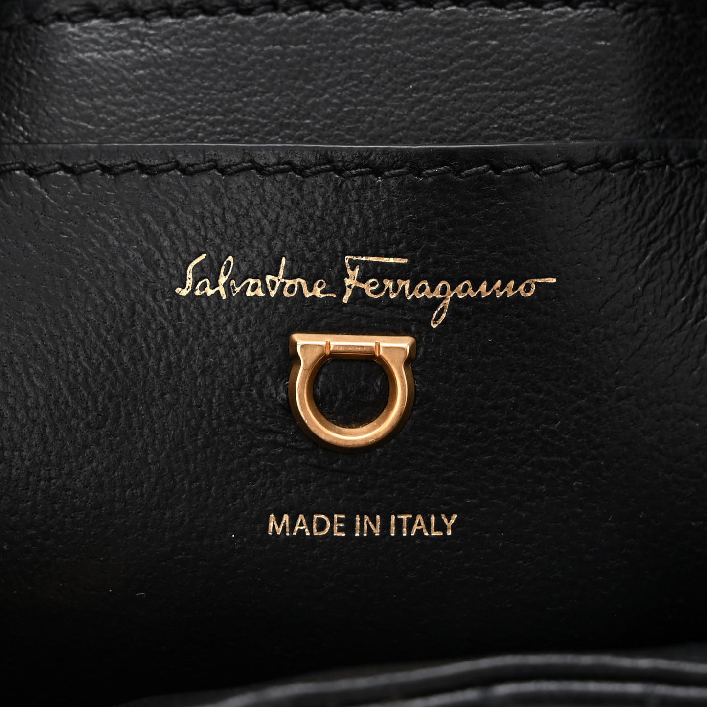 Calfskin Quilted Gancini Backpack Black