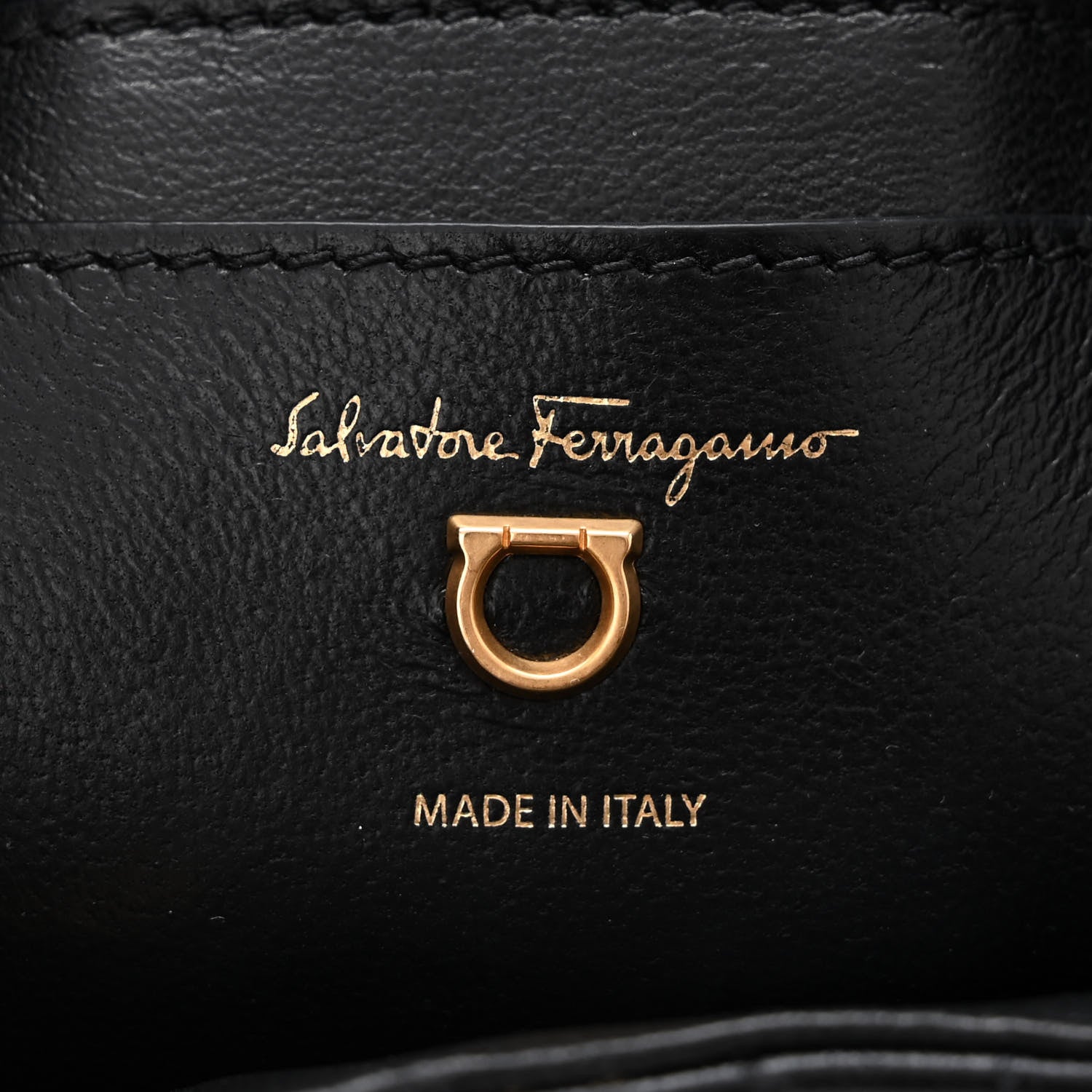 Salvatore Ferragamo Calfskin Quilted Gancini Backpack Black 6 of 10