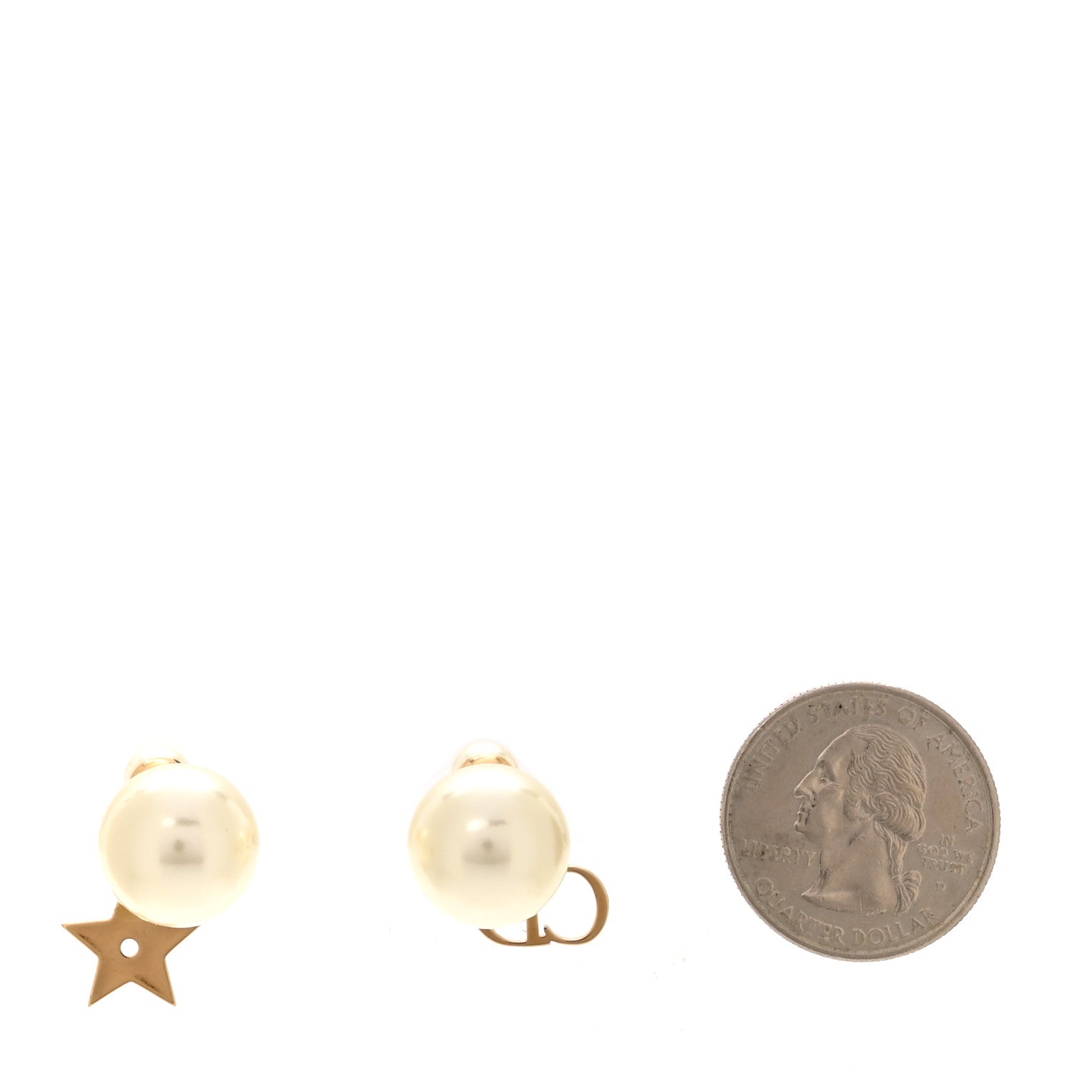 Christian Dior Pearl Mise En Dior Logo Tribal Earrings 2 of 5