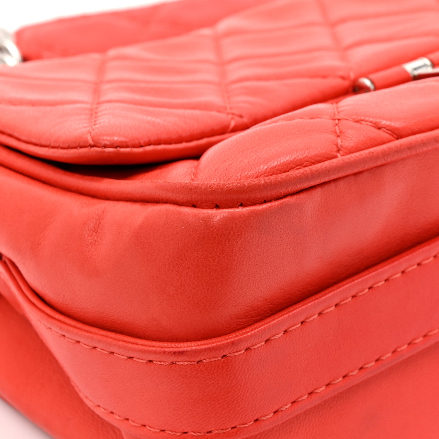 Chanel Lambskin Quilted Medium Icons Secret Label Flap Coral 9 of 12