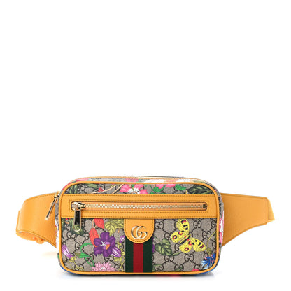 Gucci GG Supreme Monogram Flora Medium Ophidia Belt Bag Beige Multicolor Crop 1 of 9