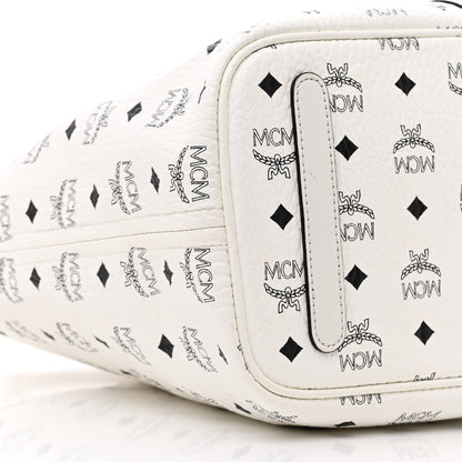 MCM Visetos Medium Liz Reversible Shopper Tote White 16 of 22