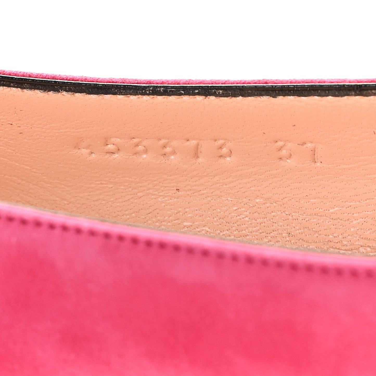 Kid Scamosciato GG Marmont Fringe Flats 37 Hot Pink