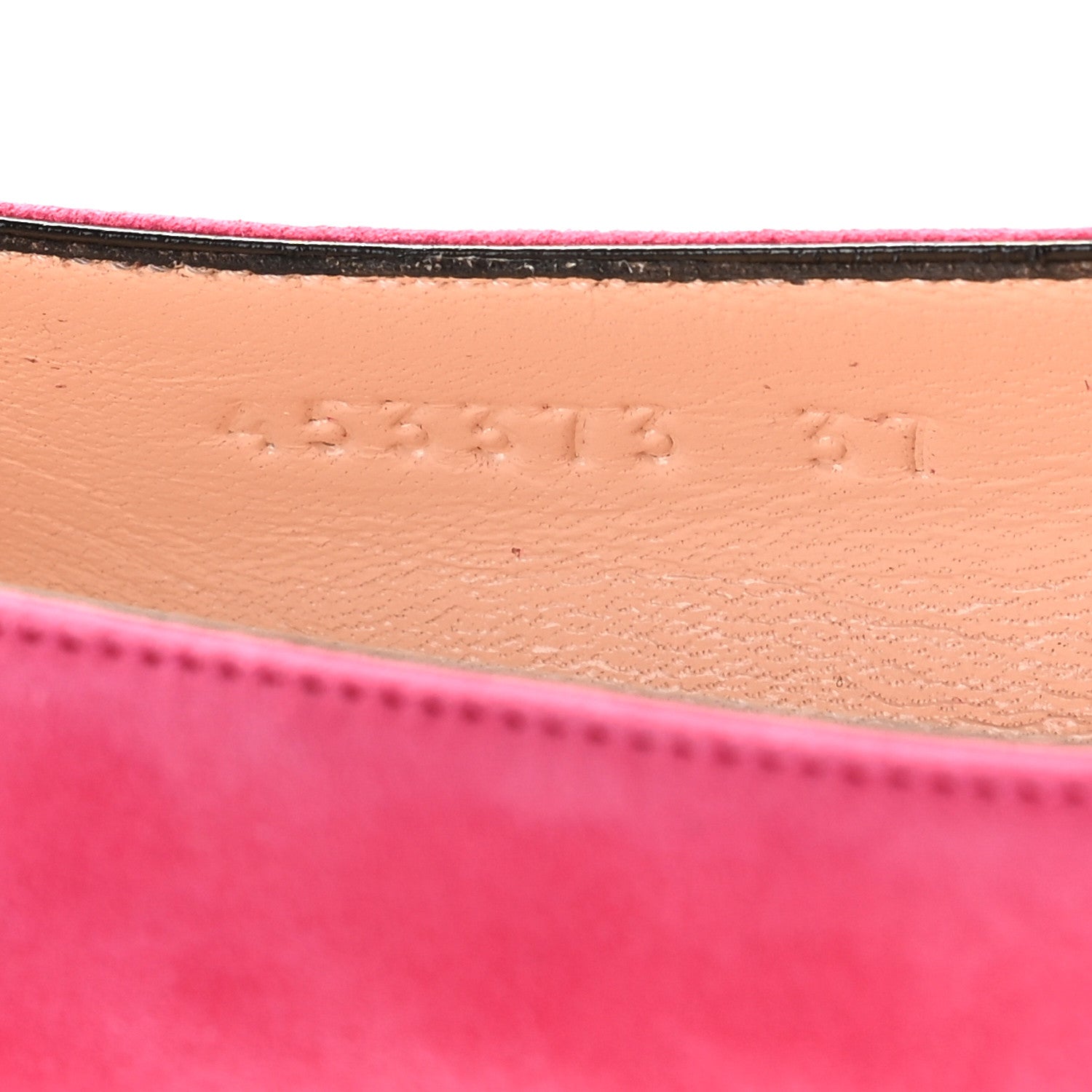 Gucci Kid Scamosciato GG Marmont Fringe Flats 37 Hot Pink 8 of 13