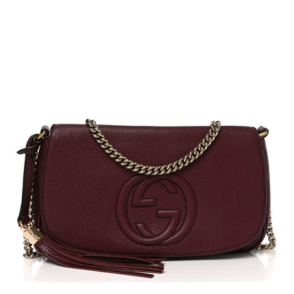 Gucci Pebbled Calfskin Medium Soho Flap Crossbody Peonia Flower 1 of 11