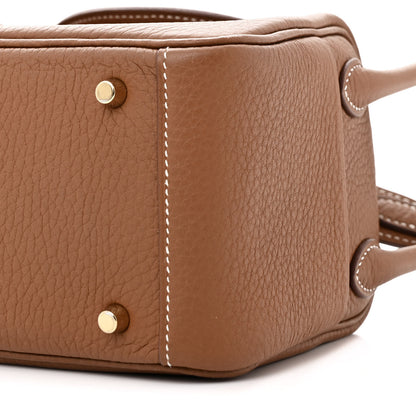 Hermes Taurillon Clemence Mini Lindy 20 Gold 10 of 12