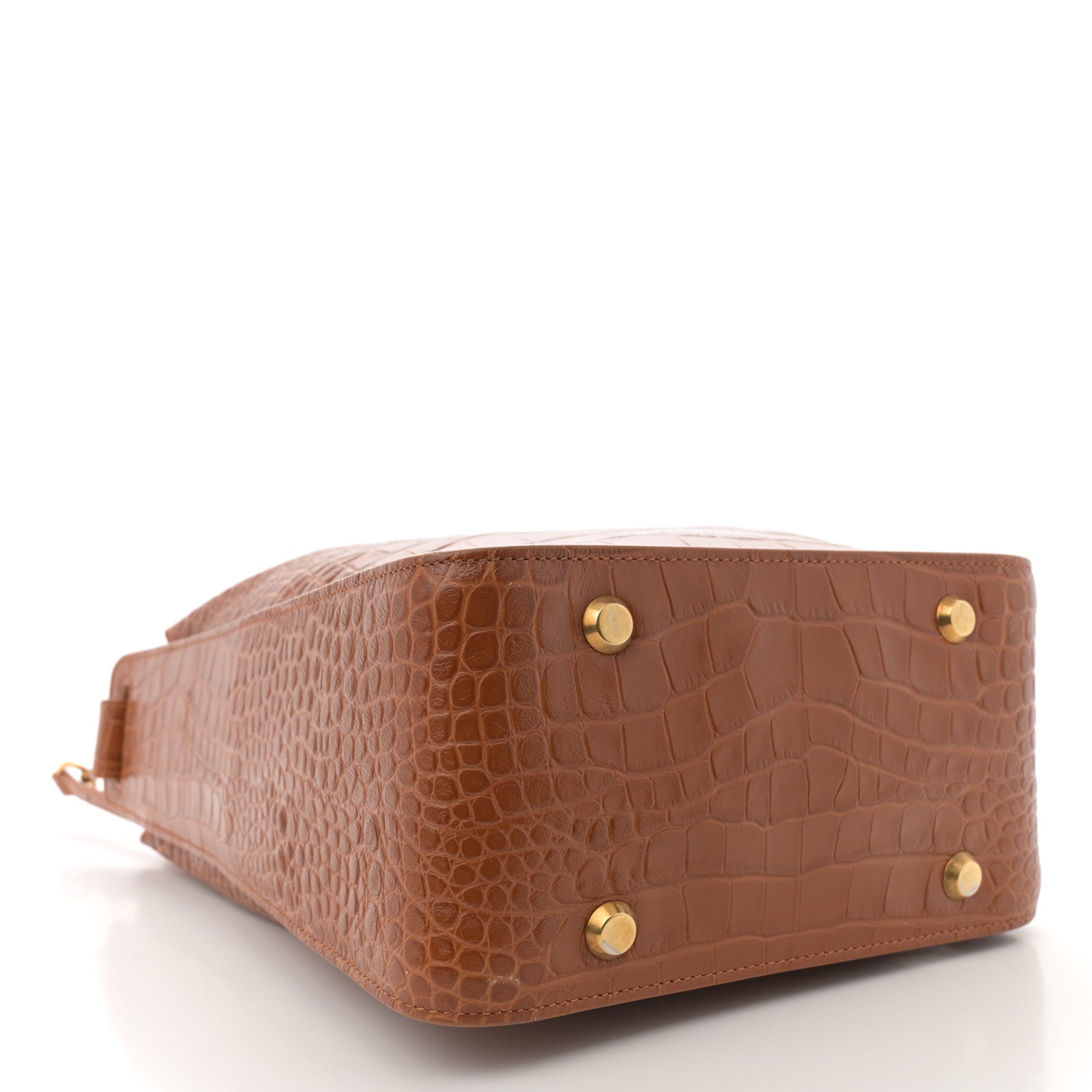 Balenciaga Extra Supple Calfskin Crocodile Embossed Small Tool 2.0 North-South Tote Camel 5 of 15