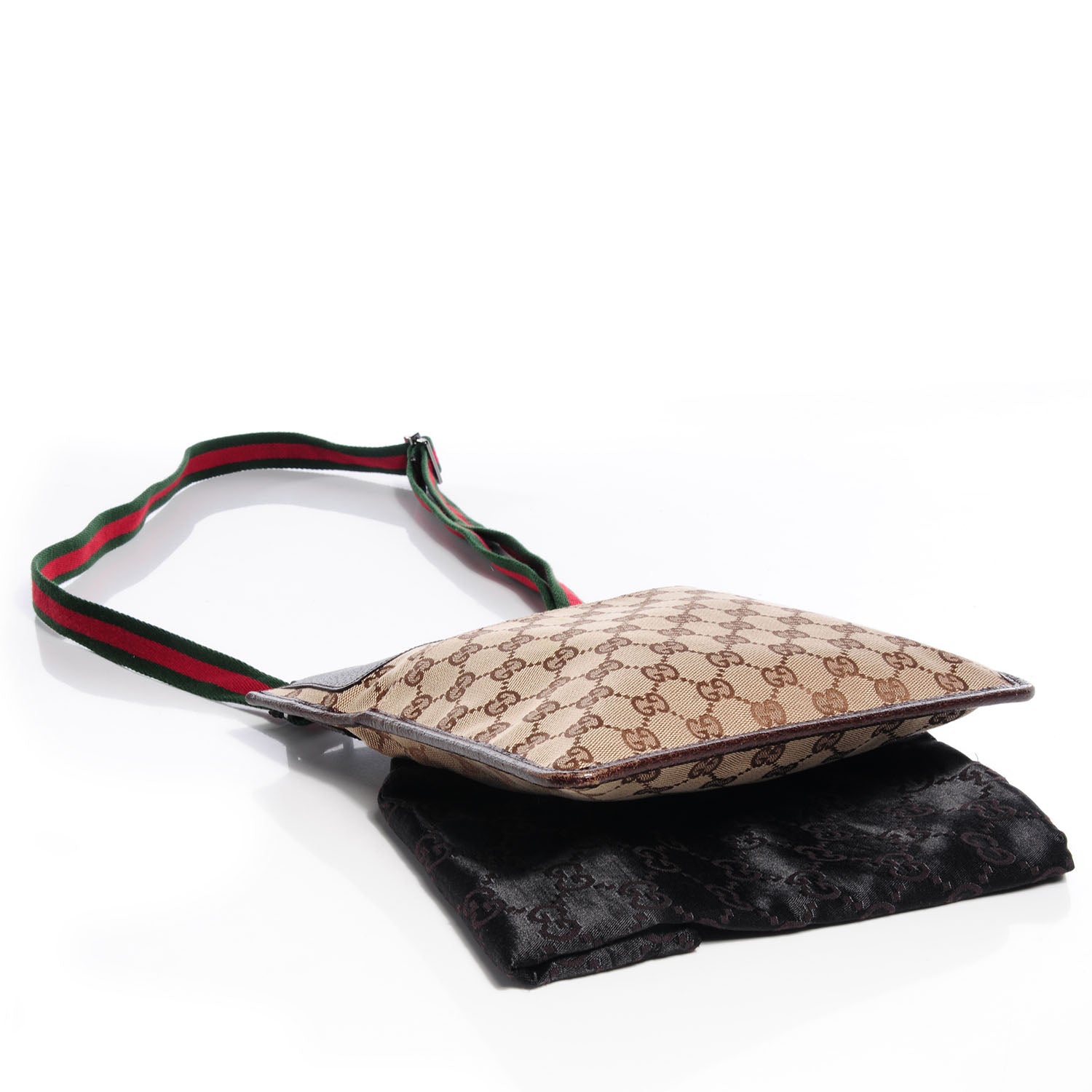 Gucci GG Monogram Messenger Crossbody Bag Brown 4 of 7