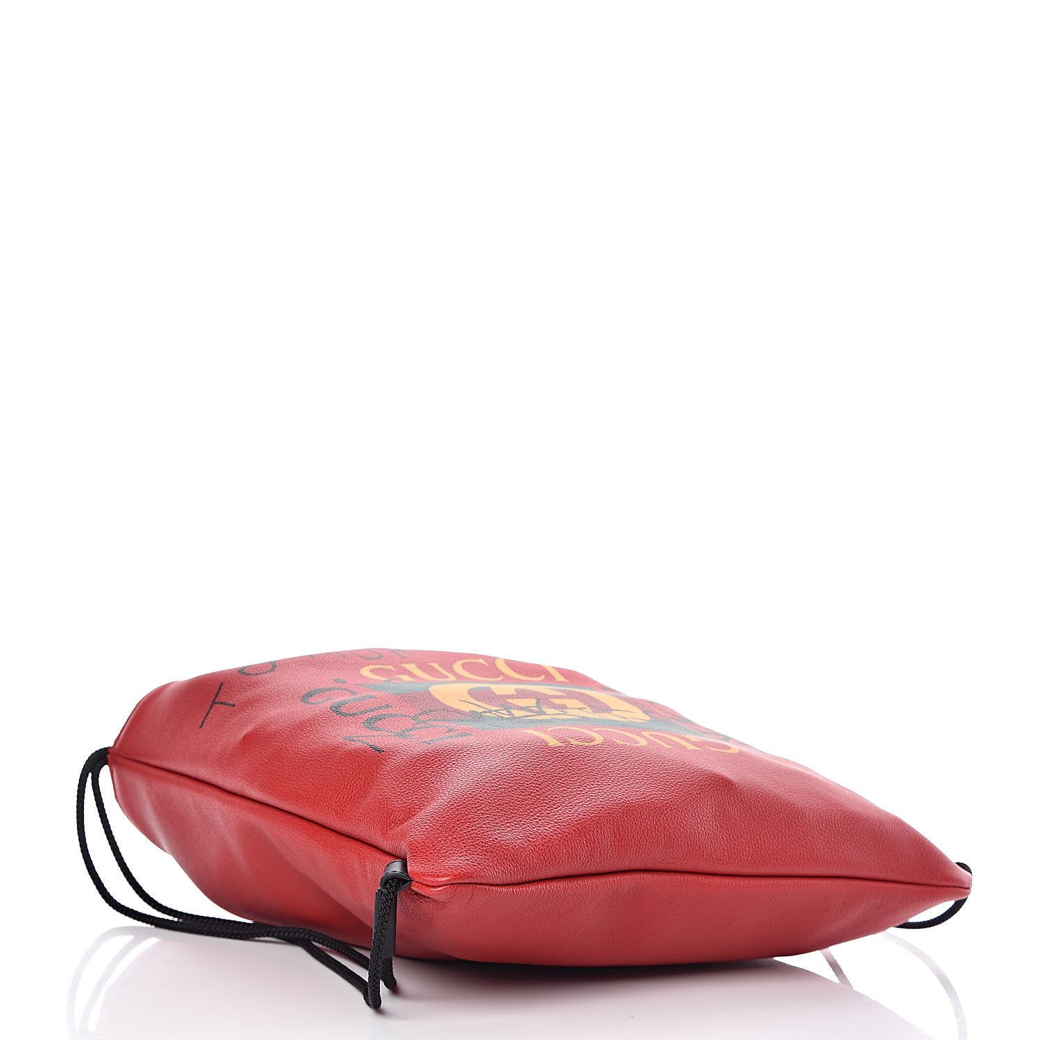 Gucci Calfskin Coco Capitan Logo Drawstring Backpack Hibiscus Red 4 of 10