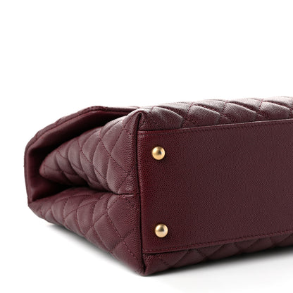 Chanel Caviar Lizard Quilted Medium Coco Handle Flap Burgundy 9 of 11