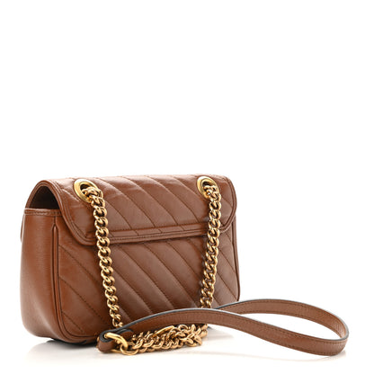 Gucci Azalea Calfskin Matelasse Diagonal Mini GG Marmont Shoulder Bag Cuir 3 of 13